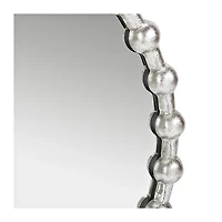 Silver Metal Beaded Frame Mirror