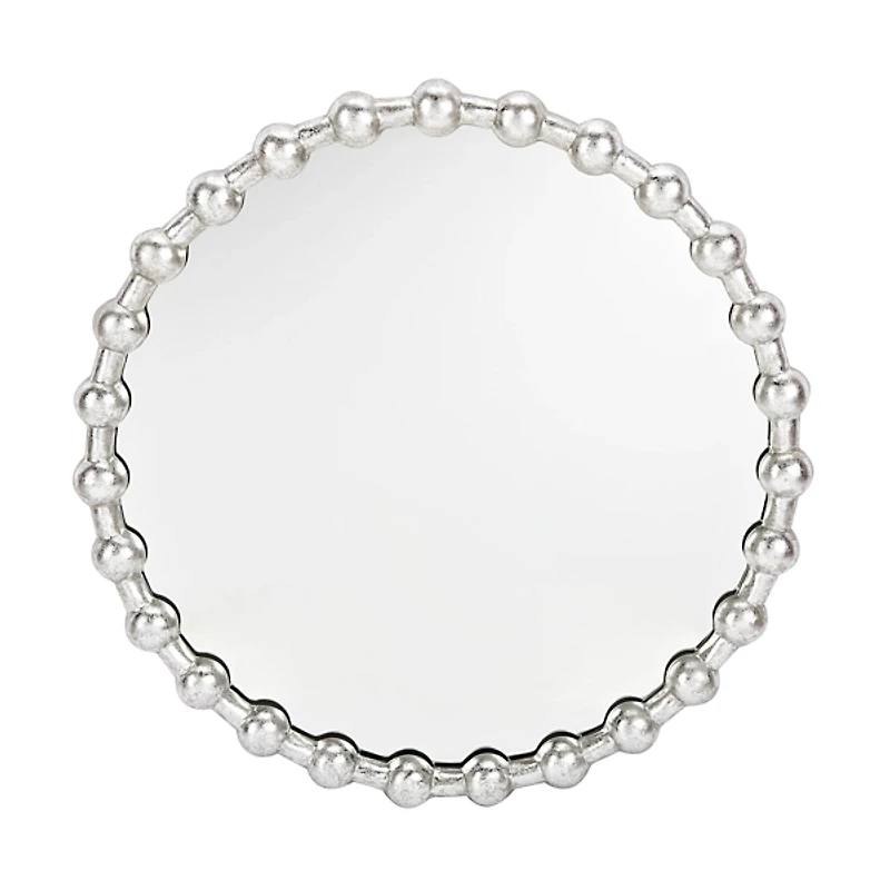 Silver Metal Beaded Frame Mirror
