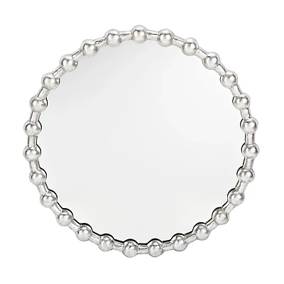 Silver Metal Beaded Frame Mirror