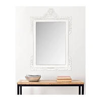 White Metal Pediment Frame Wall Mirror
