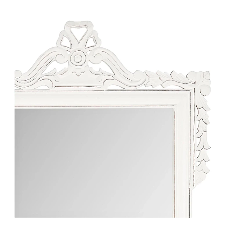White Metal Pediment Frame Wall Mirror