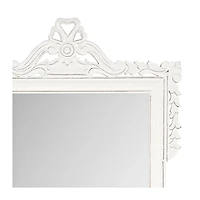 White Metal Pediment Frame Wall Mirror