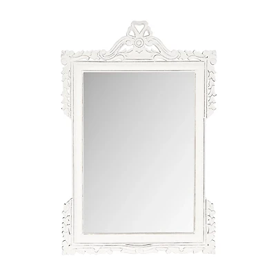 White Metal Pediment Frame Wall Mirror
