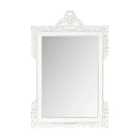 White Metal Pediment Frame Wall Mirror