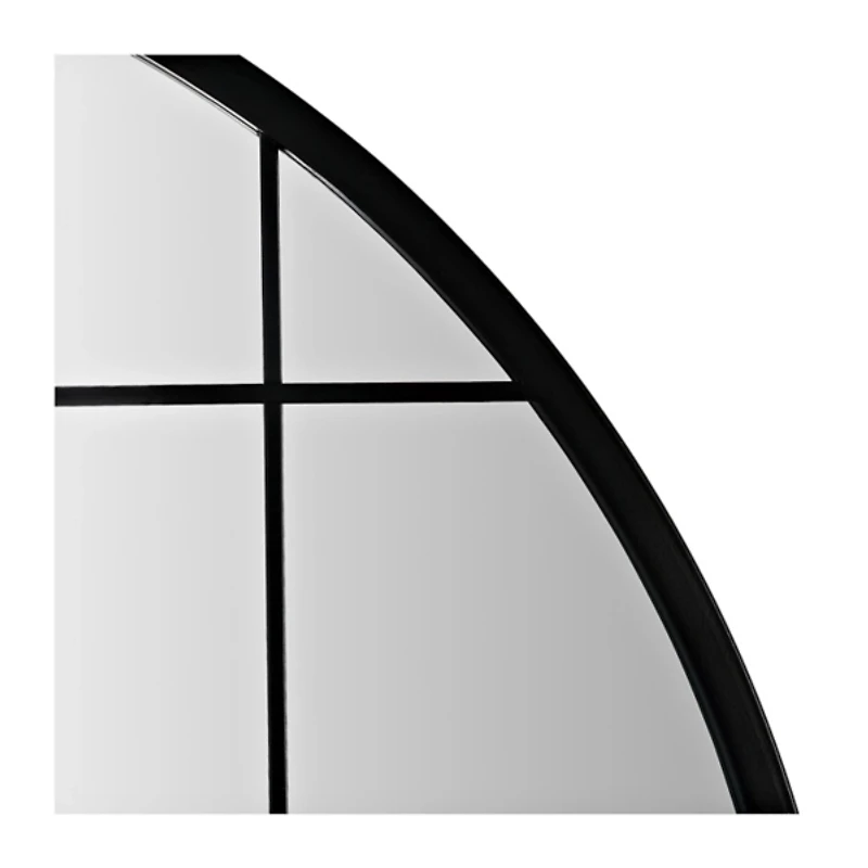 SAFAVIEH Black Metal Grid Frame Round Wall Mirror