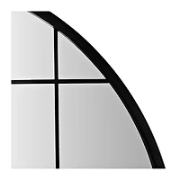 SAFAVIEH Black Metal Grid Frame Round Wall Mirror