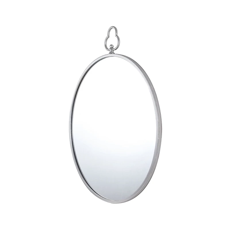 Silver Metal Keyhole Accent Frame Wall Mirror