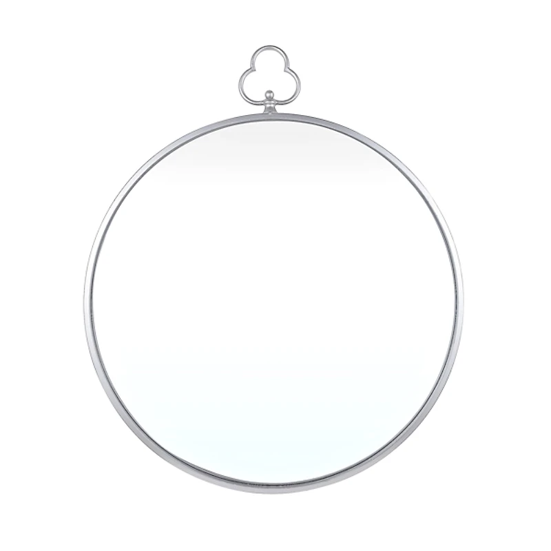 Silver Metal Keyhole Accent Frame Wall Mirror