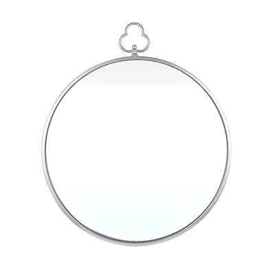 Silver Metal Keyhole Accent Frame Wall Mirror