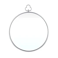 Silver Metal Keyhole Accent Frame Wall Mirror