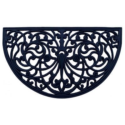 Black Rubber Halfmoon Flower Doormat