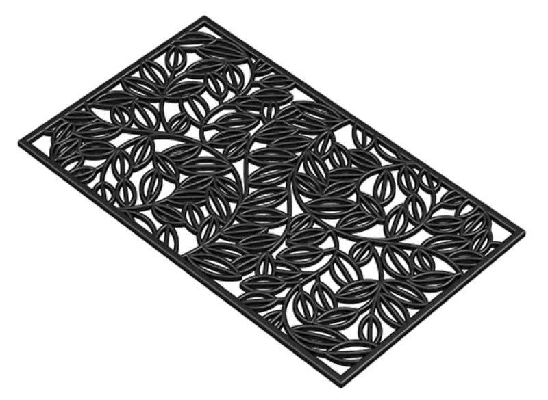 Black Vine Rubber Doormat