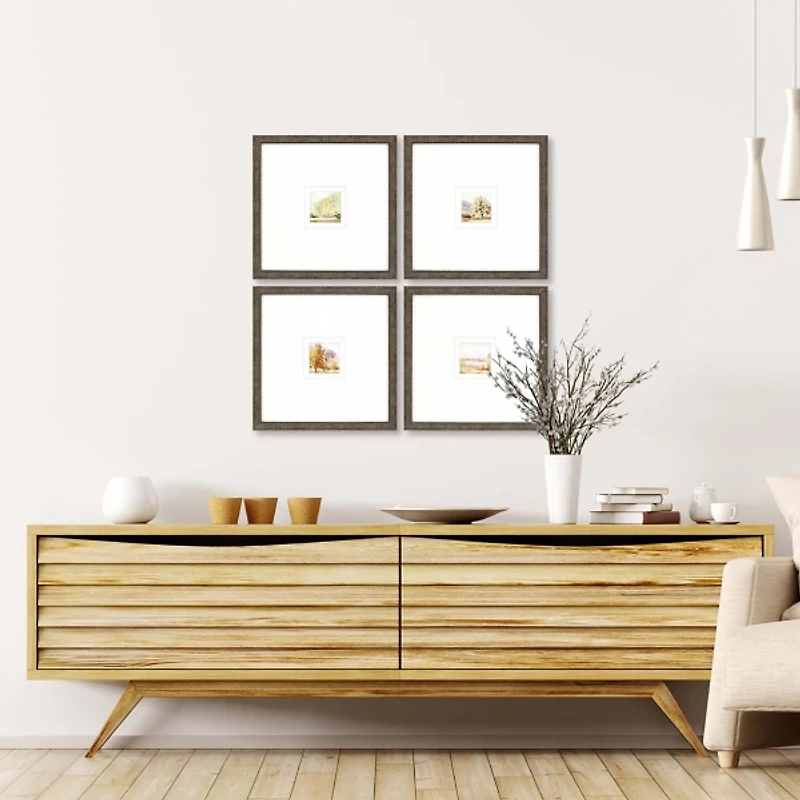 Petite Sunrise Giclee Gold Framed Prints, Set of 4