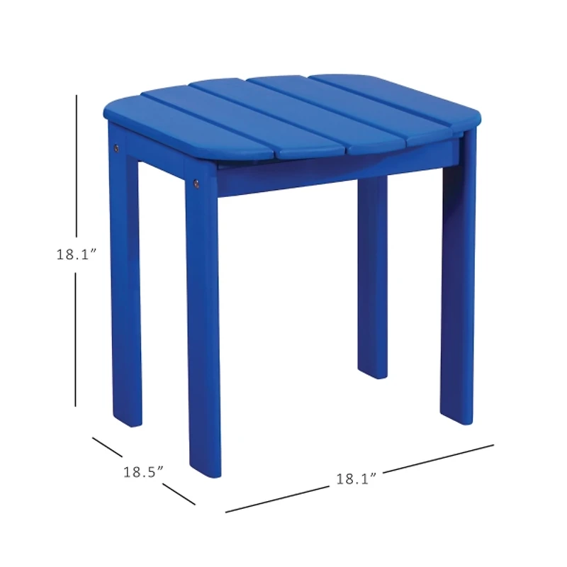 Blue Acacia Wood Outdoor Adirondack End Table