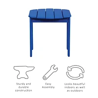 Blue Acacia Wood Outdoor Adirondack End Table