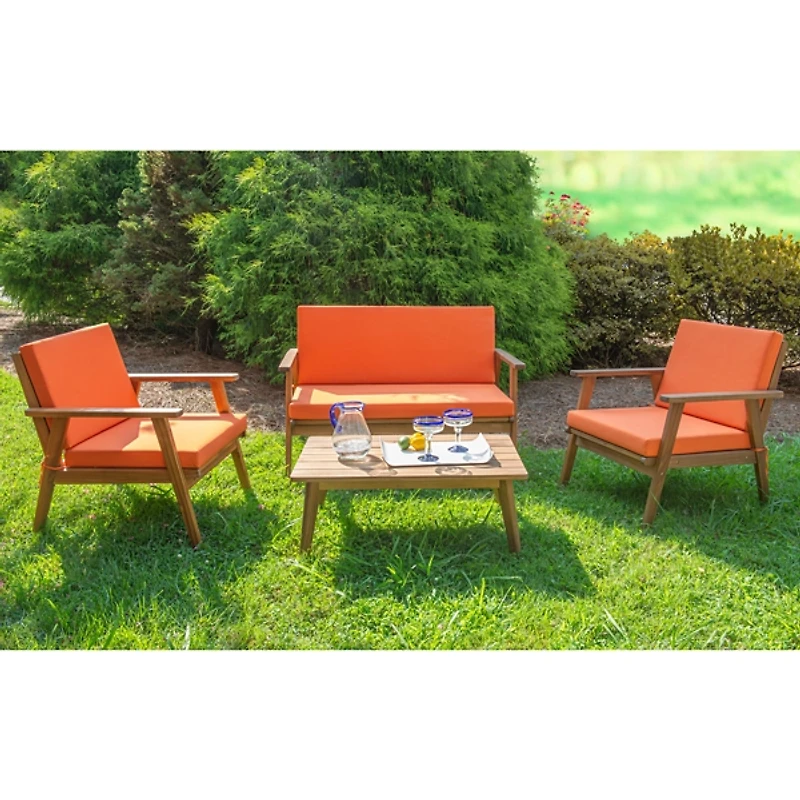 4-pc. Acacia Wood Outdoor Living Set