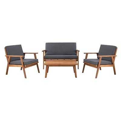 Gray Acacia Wood 4-pc. Outdoor Living Set