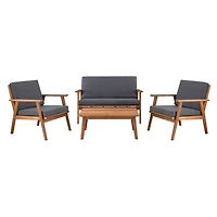 Gray Acacia Wood 4-pc. Outdoor Living Set