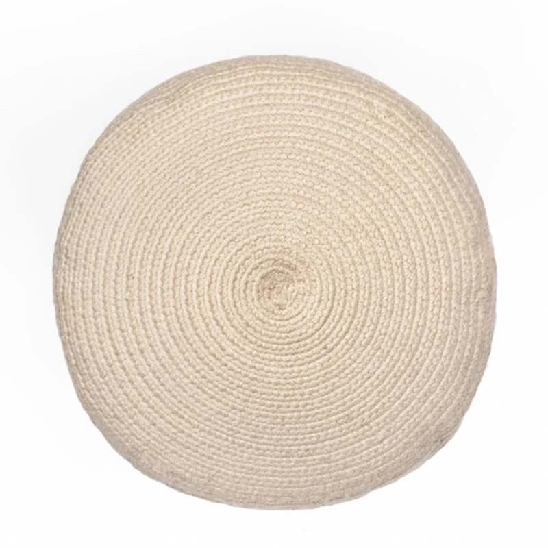 Natural Cable Braided Pouf