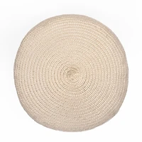 Natural Cable Braided Pouf