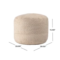Natural Cable Braided Pouf
