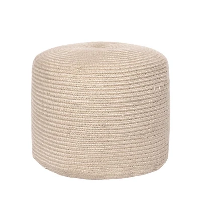 Natural Cable Braided Pouf