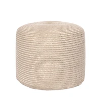 Natural Cable Braided Pouf