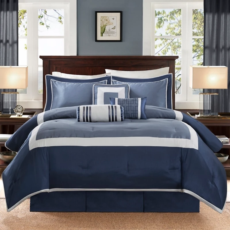 Blue Square 7-pc. California King Comforter Set