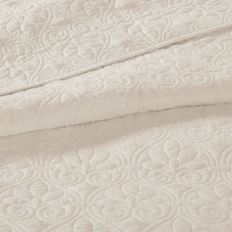 Ivory Classic Stitch 3-pc. Queen Coverlet Set
