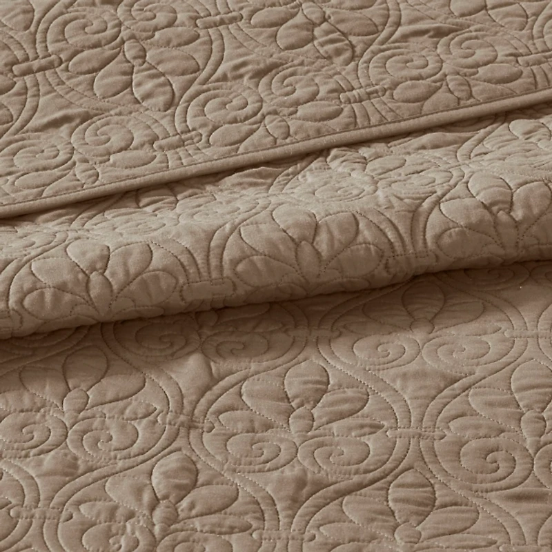 Brown Classic Stitch 3-pc. Queen Coverlet Set