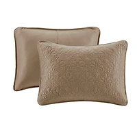 Brown Stitched 3-pc. California King Coverlet Set