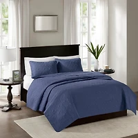 Blue Classic 3-pc. California King Coverlet Set