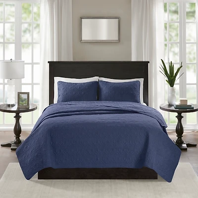 Blue Classic 3-pc. California King Coverlet Set