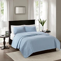 Sky Blue Classic Stitch 2-pc. Twin Coverlet Set