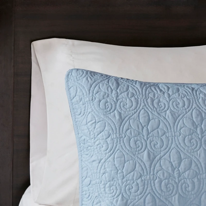 Sky Blue Classic Stitch 2-pc. Twin Coverlet Set