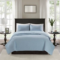 Sky Blue Classic Stitch 2-pc. Twin Coverlet Set