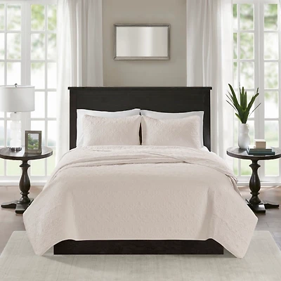 Ivory Classic Stitch 2-pc. Twin Coverlet Set