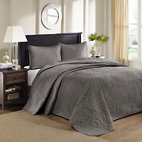 Dark Gray Classic Stitch 3-pc. King Bedspread Set