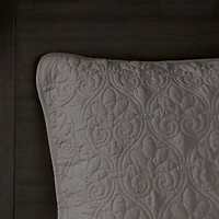 Dark Gray Classic Stitch 3-pc. King Bedspread Set