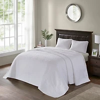 White Classic Stitch 2-pc. Twin Bedspread Set