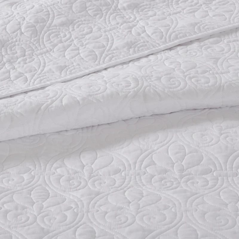 White Classic Stitch 2-pc. Twin Bedspread Set