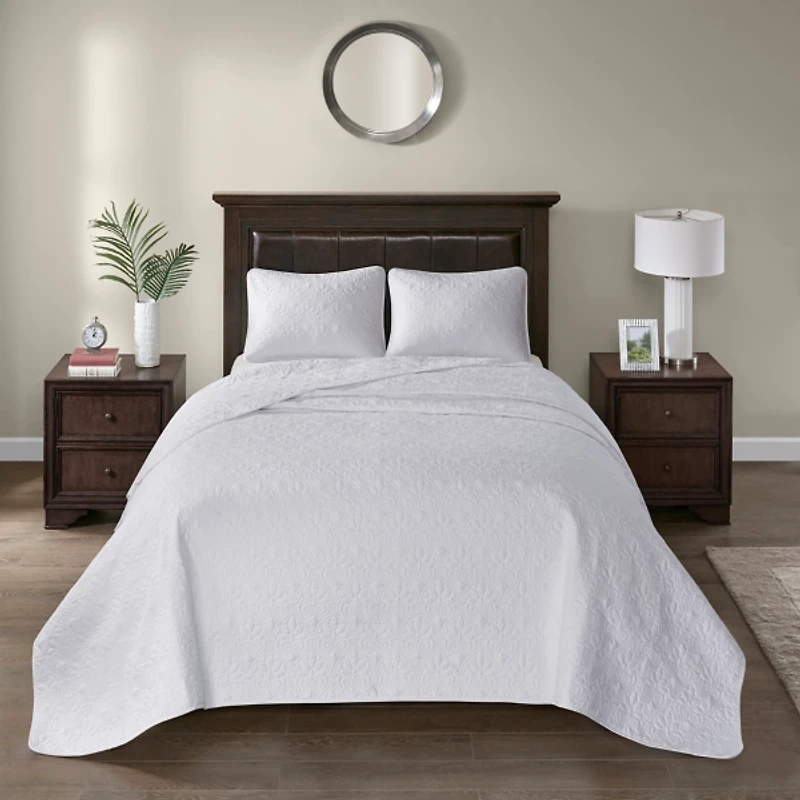 White Classic Stitch 2-pc. Twin Bedspread Set