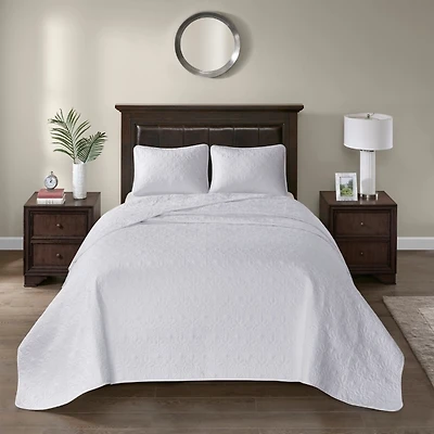 White Classic Stitch 2-pc. Twin Bedspread Set