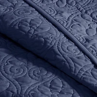 Navy Classic Stitch 3-pc. Full Bedspread Set