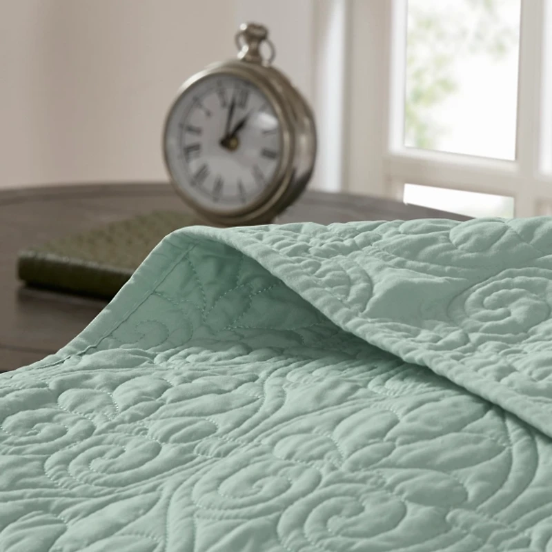 Green Classic Stitch 2-pc. Twin Bedspread Set