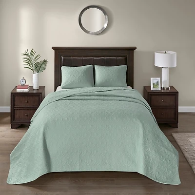 Green Classic Stitch 2-pc. Twin Bedspread Set