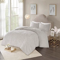 Gray Medallion 3-pc. California King Duvet Set