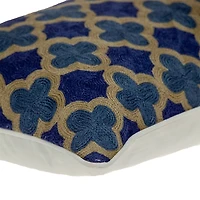 Royal Blue Quatrefoil Lumbar Throw Pillow