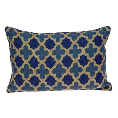 Royal Blue Quatrefoil Lumbar Throw Pillow