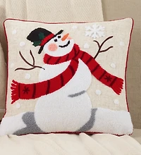 Jolly Snowman Christmas Pillow